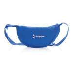 Sac bandoulière réglable en polyester recyclé avec grand compartiment couleur bleu roi vue avec logo