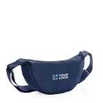 Sac bandoulière réglable en polyester recyclé avec grand compartiment couleur bleu marine avec zone d'impression