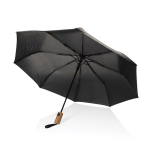 Mini parapluie automatique en RPET avec poignée en bois Ø97 couleur noir