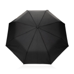 Mini parapluie automatique en RPET avec poignée en bois Ø97 couleur noir deuxième vue