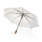 Mini parapluie automatique en RPET avec poignée en bois Ø97 couleur beige