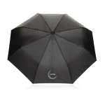 Parapluie en RPET résistant au vent avec poignée à clip Ø97 couleur noir vue avec logo