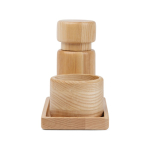 Ensemble sel et poivre avec design scandinave en bois de frêne couleur marron quatrième vue