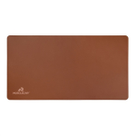 Tapis de bureau en cuir synthétique et polyester recyclé couleur marron vue avec logo