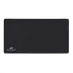 Tapis de bureau en cuir synthétique et polyester recyclé couleur noir vue avec logo
