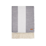 Plaid doux et confortable en Polylana® avec motif à rayures classique couleur gris