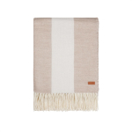 Plaid doux et confortable en Polylana® avec motif à rayures classique couleur beige