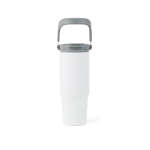 Bouteille isotherme en acier inoxydable recyclé avec poignée de 880 ml couleur blanc