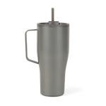Bouteille isotherme en acier inoxydable recyclé avec paille de 800 ml couleur gris