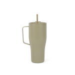 Bouteille isotherme en acier inoxydable recyclé avec paille de 800 ml couleur vert