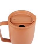 Bouteille isotherme en acier inoxydable recyclé avec paille de 800 ml couleur orange cinquième vue
