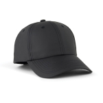 Casquette RPET à 6 panneaux avec fermeture à boucle réglable 85 g/m² couleur noir