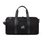 Sac de voyage en polyester recyclé avec poche intérieure couleur noir vue avec logo