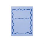 Carnet en papier recyclé avec marque-page, feuilles lignées A5 couleur bleu vue avec boîte