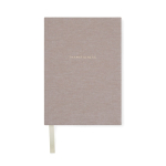 Carnet en papier recyclé avec couverture en tissu et marque-page A5 couleur beige