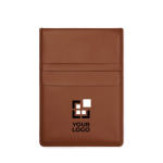 Housse d'ordinateur portable en cuir synthétique et polyester 16” couleur marron avec zone d'impression