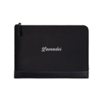 Housse PC rembourrée en polyester recyclé avec fermeture éclair 16” couleur noir vue avec logo