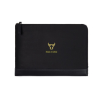 Housse pour PC en polyester recyclé avec poche intérieure de 14” couleur noir vue avec logo