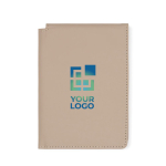 Étui pour passeport et cartes en cuir synthétique avec protection RFID couleur ivoire avec zone d'impression