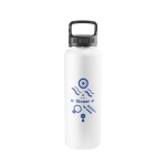 Gourde en acier inoxydable recyclé à 90 % avec double paroi 1,2 L couleur blanc image avec logo