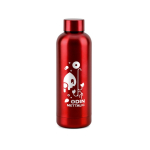 Bouteille en acier inoxydable recyclé à 90 % avec finition mate 550 ml couleur rouge image avec logo