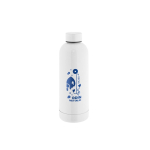 Bouteille en acier inoxydable recyclé à 90 % avec finition mate 550 ml couleur blanc image avec logo