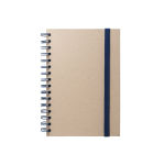 Carnet spirales, couverture rigide en canne à sucre, papier ligné A5 couleur bleu première vue