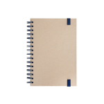 Carnet spirales, couverture rigide en canne à sucre, papier ligné A5 couleur bleu deuxième vue