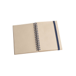 Carnet spirales, couverture rigide en canne à sucre, papier ligné A5 couleur bleu troisième vue