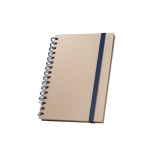 Carnet spirales, couverture rigide en canne à sucre, papier ligné A5 couleur bleu