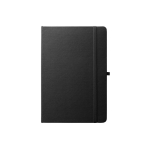 Carnet en RPET 100 % avec coins arrondis et feuilles lignées format A5 couleur noir première vue