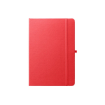 Carnet en RPET 100 % avec coins arrondis et feuilles lignées format A5 couleur rouge première vue