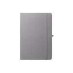 Carnet en RPET 100 % avec coins arrondis et feuilles lignées format A5 couleur gris première vue