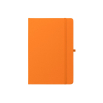 Carnet en RPET 100 % avec coins arrondis et feuilles lignées format A5 couleur orange première vue