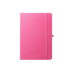 Carnet en RPET 100 % avec coins arrondis et feuilles lignées format A5 couleur rose première vue