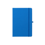 Carnet en RPET 100 % avec coins arrondis et feuilles lignées format A5 couleur bleu roi première vue