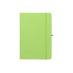 Carnet en RPET 100 % avec coins arrondis et feuilles lignées format A5 couleur vert clair première vue