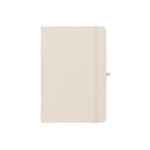 Carnet en RPET 100 % avec coins arrondis et feuilles lignées format A5 couleur blanc cassé première vue