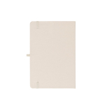 Carnet en RPET 100 % avec coins arrondis et feuilles lignées format A5 couleur blanc cassé deuxième vue