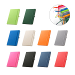 Carnet en RPET 100 % avec coins arrondis et feuilles lignées format A5 diverses couleurs