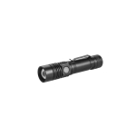 Lampe de poche rechargeable en alu avec 4 modes d'éclairage et zoom couleur noir