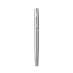 Ensemble stylo et roller en acier inoxydable recyclé avec encre noire couleur argenté mat cinquième vue