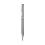 Ensemble stylo et roller en acier inoxydable recyclé avec encre noire couleur argenté mat Neuvième vue