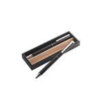 Ensemble stylo et roller aluminium recyclé avec encre bleue et noire couleur noir troisième vue