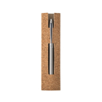 Stylo tournant en acier inoxydable recyclé avec encre noire couleur argenté mat avec boîte deuxième vue