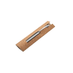 Stylo tournant en acier inoxydable recyclé avec encre noire couleur argenté mat avec boîte