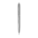 Stylo tournant en acier inoxydable recyclé avec encre noire couleur argenté mat troisième vue