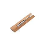 Stylo en acier inoxydable recyclé avec clip et encre bleue couleur argenté mat avec boîte