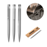 Stylo en acier inoxydable recyclé avec clip et encre bleue diverses couleurs
