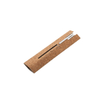 Roller en acier inoxydable recyclé avec clip en liège et encre bleue couleur naturel avec boîte